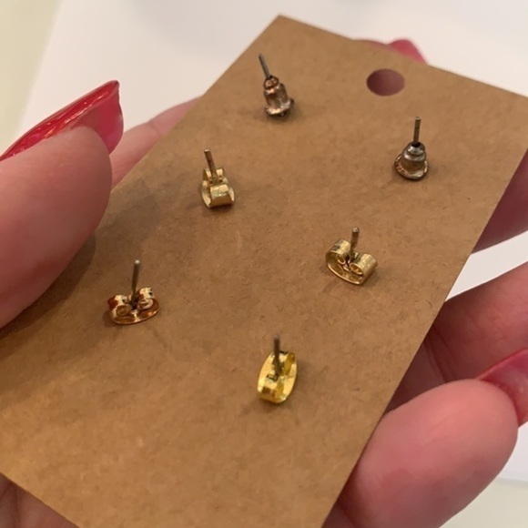 💐5/25 3 pair crystal rhinestone arrow ball stud - Picture 5 of 8